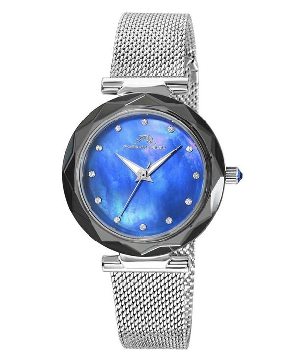 ポルサモンブリュー レディース アクセサリー 腕時計 Tシャツ Porsamo Bleu Hazel Stainless Steel Silver Tone & Blue Women's Watch 1272AHAS Silver-tone シルバー