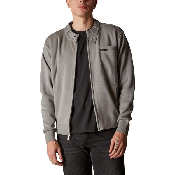 メンバーズオンリー メンズ アウター 編み物・プルオーバー Members Only Men\u0027s Iconic Racer Sweater Grey 薄墨色