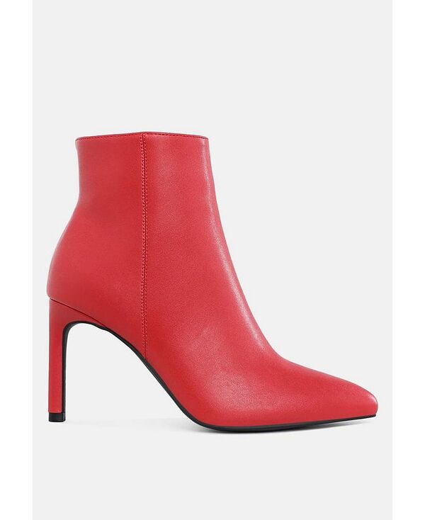 ロンドンラグ レディース シューズ ブーツ・レインブーツ アンクル ブーツ ヒール London Rag Tatria Textured Stiletto Heel Ankle Boots Red レッド
