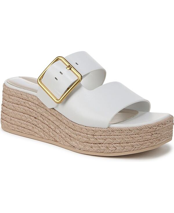 フランコサルト レディース シューズ サンダル プラットフォーム Franco Sarto Women's Taziana Open Square Toe Slide Platform Sandals Bright White Leather ホワイト