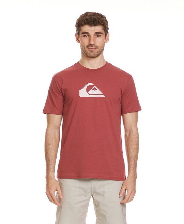 クイックシルバー メンズ トップス Tシャツ ロゴ Quiksilver Men's Comp Logo Short Sleeve Tee Brick Red レッド