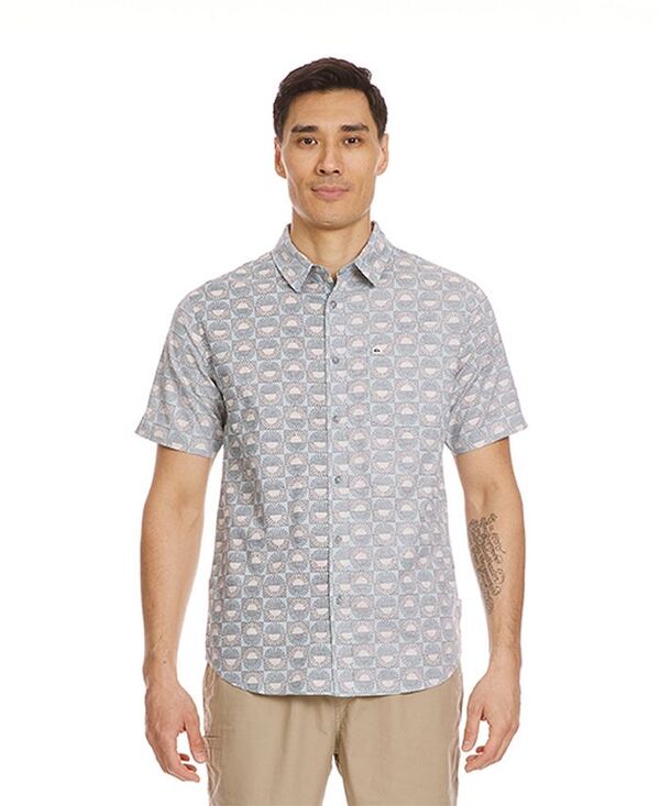 クイックシルバー メンズ トップス シャツ Quiksilver Men's Florever Classic Short Sleeve Woven Shirt Jade Gray グレー