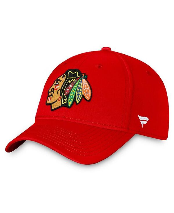 ファナティクス メンズ アクセサリー 帽子 ロゴ Fanatics Men's Red Chicago Blackhawks Core Primary Logo Flex Hat Red レッド