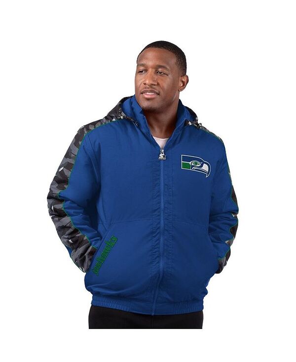 スターター メンズ アウター ジャケット・ブルゾン パーカー ジャケット Starter Men's Royal Seattle Seahawks Thursday Night Gridiron Full-Zip Hoodie Jacket Royal Blue ブルー