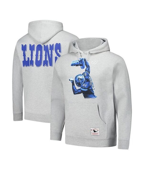 ミッチェル\u0026ネス メンズ アウター パーカー・スウェット パーカー グラフィック Mitchell \u0026 Ness Men\u0027s Heather Gray Calvin Johnson Detroit Lions Hall of Fame Player Graphic Pullover Hoodie Heather Gray 薄墨色