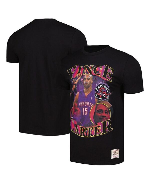 ミッチェル&ネス メンズ トップス Tシャツ Mitchell & Ness Men's Vince Carter Black Toronto Raptors Hardwood Classics Collage T-Shirt Black ブラック