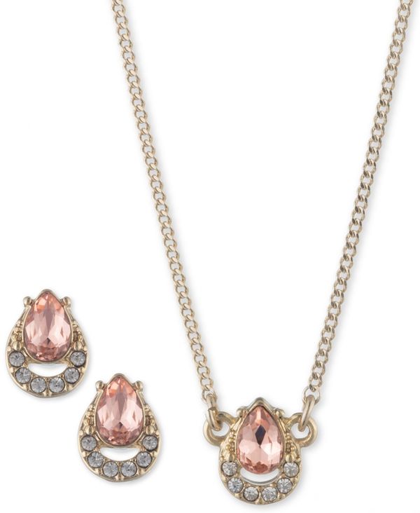 100 の保証 ジバンシー レディース ピアス イヤリング アクセサリー 2 Pc Set Crystal Earrings Pendant Necklace 16 3 Extender Pink 手数料安い Www Mauxiliadoralugo Com