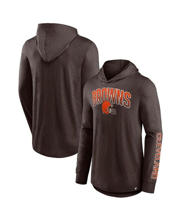 ファナティクス メンズ トップス Tシャツ Fanatics Men's Brown Cleveland Browns Front Runner Long Sleeve Hooded T-shirt Brown ブラウン