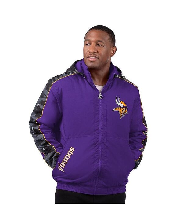 スターター メンズ アウター ジャケット・ブルゾン ジャケット Starter Men's Purple Minnesota Vikings Thursday Night Gridiron Full-Zip Jacket Purple Black ブラック
