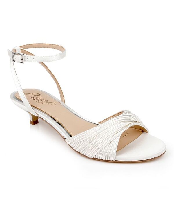 ジュウェルダグレイミシュカ レディース シューズ サンダル ヒール Jewel Badgley Mischka Women's Nance Kitten Heel Sandals Ivory Satin アイボリー