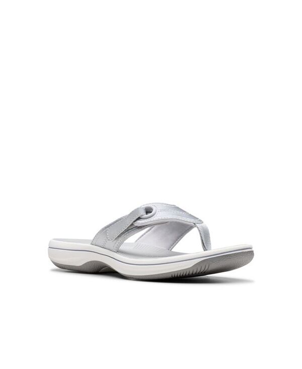 クラークス レディース シューズ サンダル Clarks Cloudsteppers Women's Breeze Reyna H Slip-On Sandals Silver シルバー