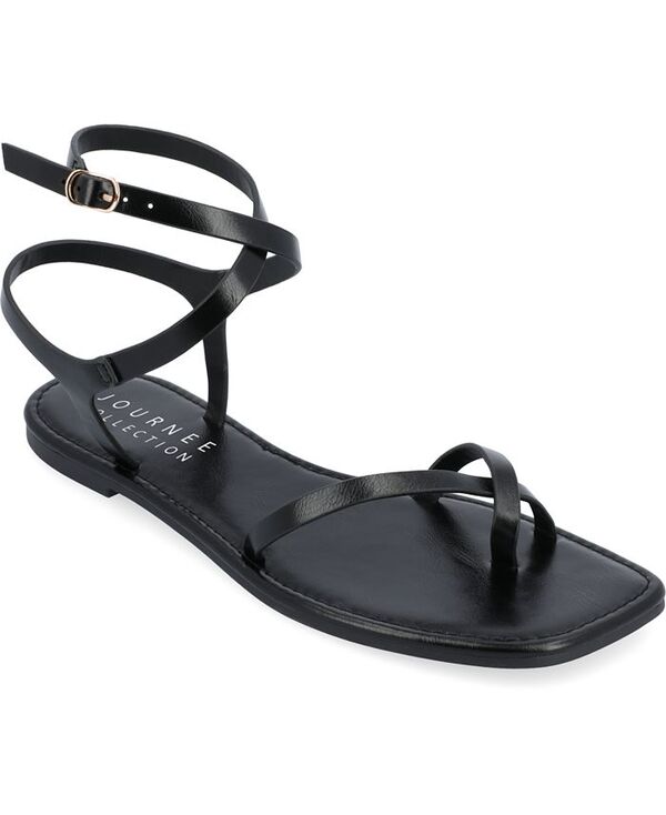 ジュルネ コレクション レディース シューズ サンダル Journee Collection Women's Charra Strappy Sandals Black ブラック