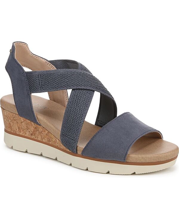 ドクター・ショール レディース シューズ サンダル Dr. Scholl's Women's Just Cute Strappy Wedge Sandals Oxide Blue Microfiber ブルー