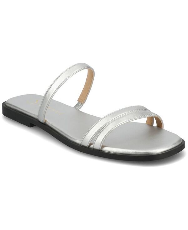 ジュルネ コレクション レディース シューズ サンダル Journee Collection Women's Brisa Multi Strap Slip On Flat Sandals Silver シルバー