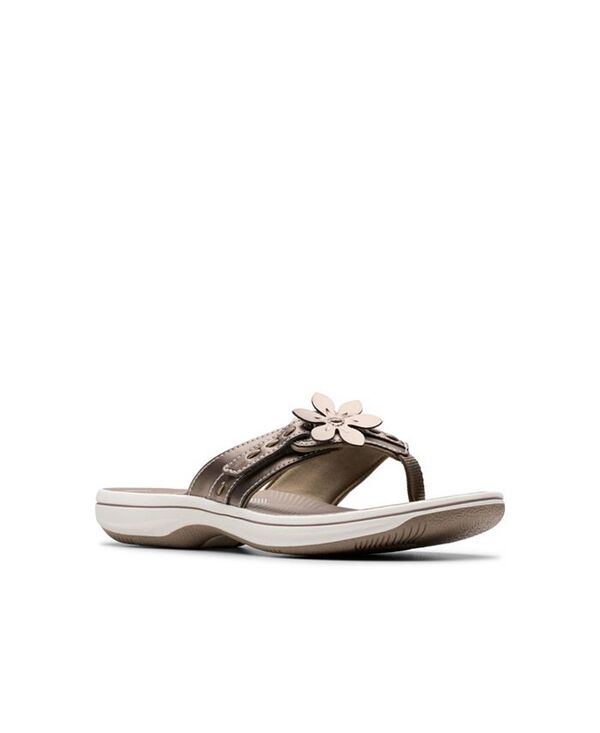 クラークス レディース シューズ サンダル Clarks Cloudsteppers Women's Breeze Opal Slip-On Sandals Pewter ピューター
