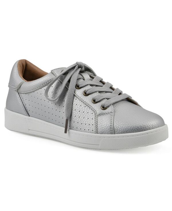 白いこと牟礼 レディース シューズ スニーカー スピード競技 White Mountain Women\u0027s Uniform Lace-Up Sneakers Silver Smooth しろがね色
