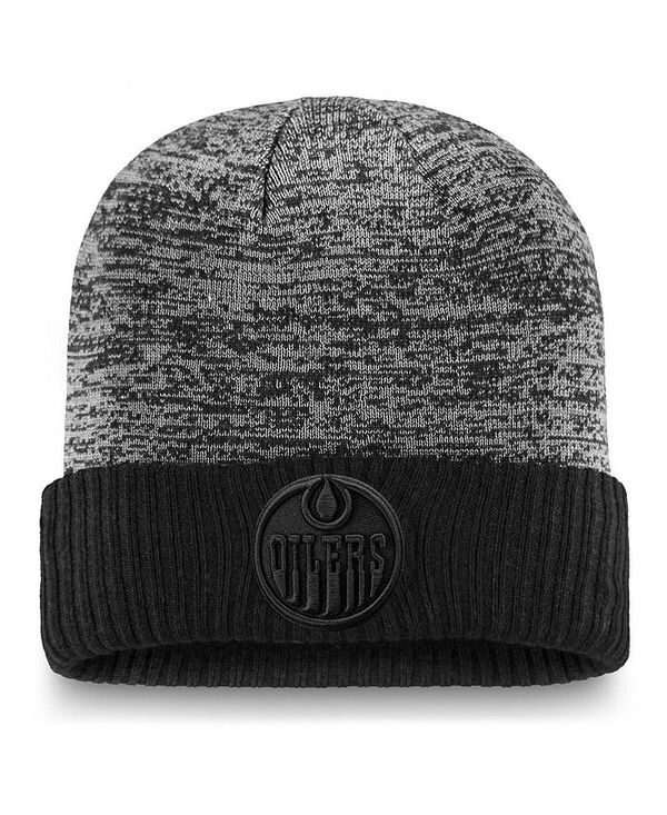ファナティクス メンズ アクセサリー 帽子 ニット Fanatics Men's Black Edmonton Oilers Authentic Pro Travel Training Cuffed Knit Hat Black ブラック