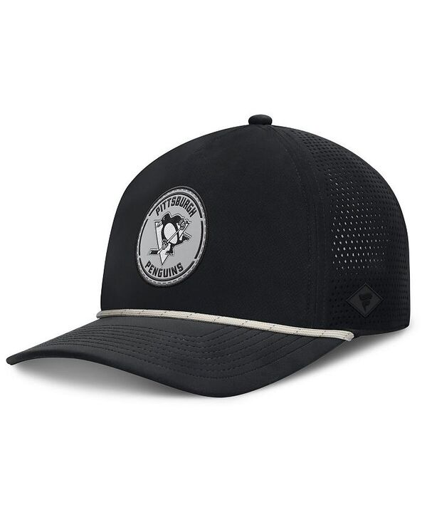 ファナティクス メンズ アクセサリー 帽子 Fanatics Men's Black Pittsburgh Penguins Front Office Performance A-Frame Adjustable Hat Black ブラック|ReVida 店