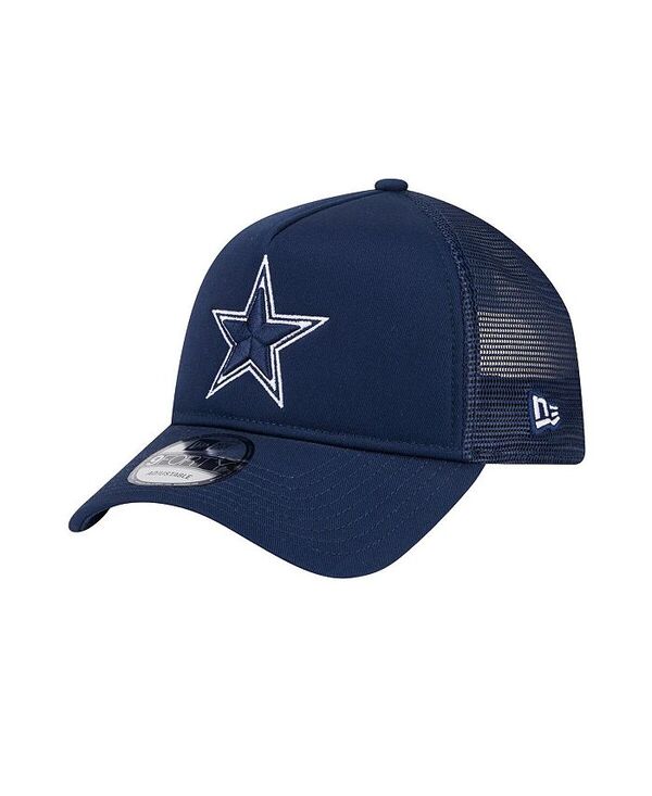 ニューエラ メンズ アクセサリー 帽子 New Era Men's Navy Dallas Cowboys Main A-Frame Trucker 9FORTY Adjustable Hat Navy ネイビー