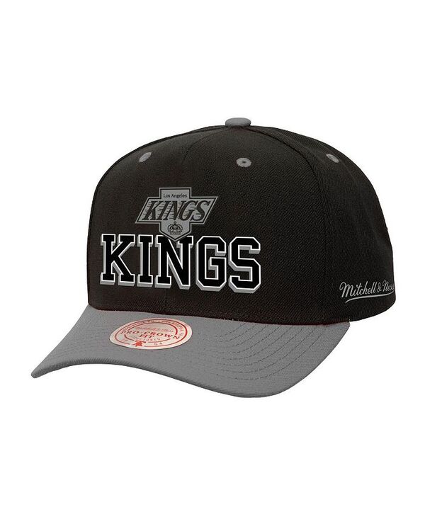 ミッチェル&ネス メンズ アクセサリー 帽子 Mitchell & Ness Men's Black/Silver Los Angeles Kings Backside Script Two-Tone Pro Crown Adjustable Hat Black Silver ブラック