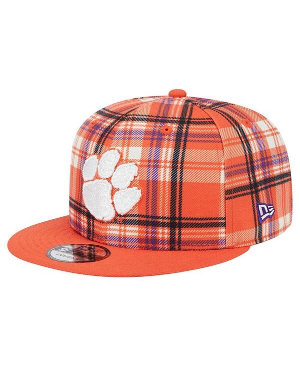 ニューエラ メンズ アクセサリー 帽子 New Era Men's Orange Clemson Tigers Plaid 9FIFTY Snapback Hat Orange オレンジ