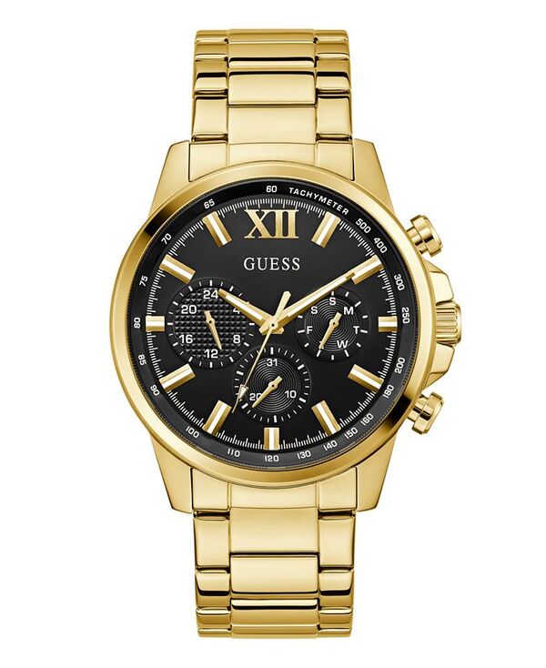 ゲス メンズ アクセサリー 腕時計 Tシャツ GUESS Men's Multi-Function Gold Tone Stainless Steel Watch 44mm Gold Tone ゴールド