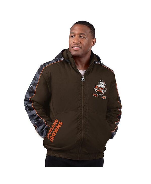 クランク メンズ アウター 上衣・上衣 パーカー 上衣 Starter Men\u0027s Brown Cleveland Browns Thursday Night Gridiron Full-Zip Hoodie Jacket Brown Black 黒いこと
