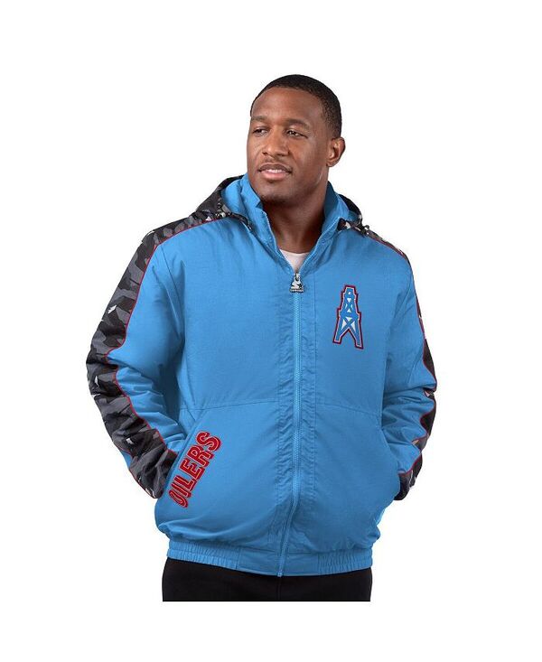スターター メンズ アウター ジャケット・ブルゾン パーカー ジャケット Starter Men's Light Blue Houston Oilers Thursday Night Gridiron Full-Zip Hoodie Jacket Light Blue Gray グレー
