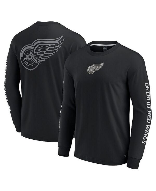 ファナティクス メンズ トップス Tシャツ Fanatics Men's Black Detroit Red Wings Elements Strive Long Sleeve T-Shirt Black ブラック