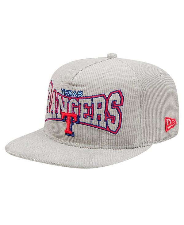 ニューエラ メンズ アクセサリー 帽子 コーデュロイ New Era Men's Gray Texas Rangers Corduroy Golfer Snapback Hat Gray グレー