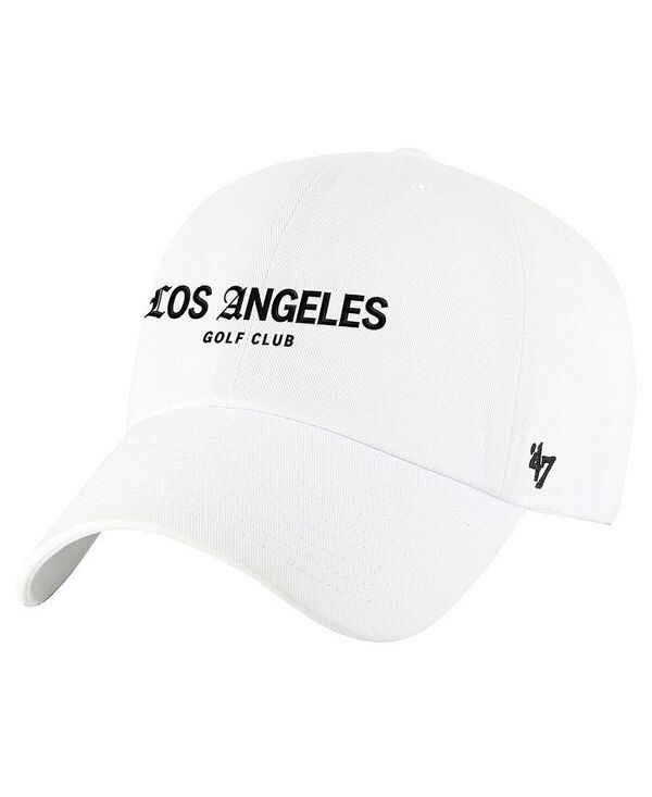47 ブランド メンズ アクセサリー 帽子 '47 Brand Men's White TGL Los Angeles Golf Club Script Clean Up Adjustable Hat White ホワイト｜ReVida 店