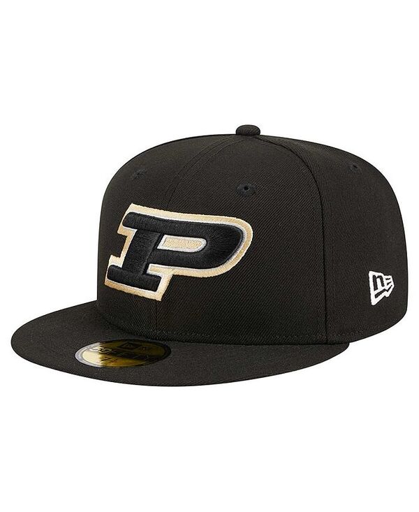 ニューエラ メンズ アクセサリー 帽子 New Era Men's Black Purdue Boilermakers 59FIFTY Fitted Hat Black ブラック