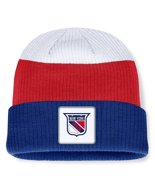 ファナティクス メンズ アクセサリー 帽子 ニット Fanatics Men's Blue/Red New York Rangers Heritage Showboat Color-Block Cuffed Knit Hat Blue Red ブルー