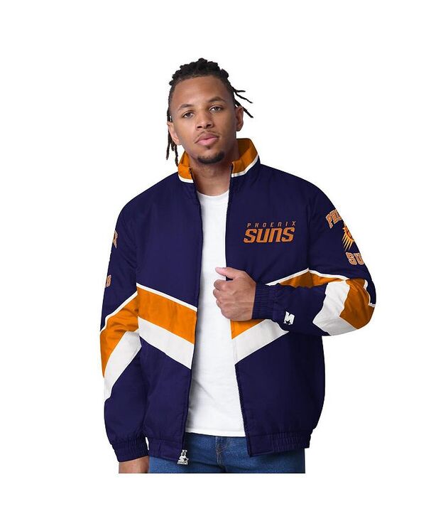 スターター メンズ アウター ジャケット・ブルゾン オックスフォード キャップ ジャケット Starter Men\'s Purple Phoenix Suns Captain Oxford Full-Zip Jacket Purple パープル