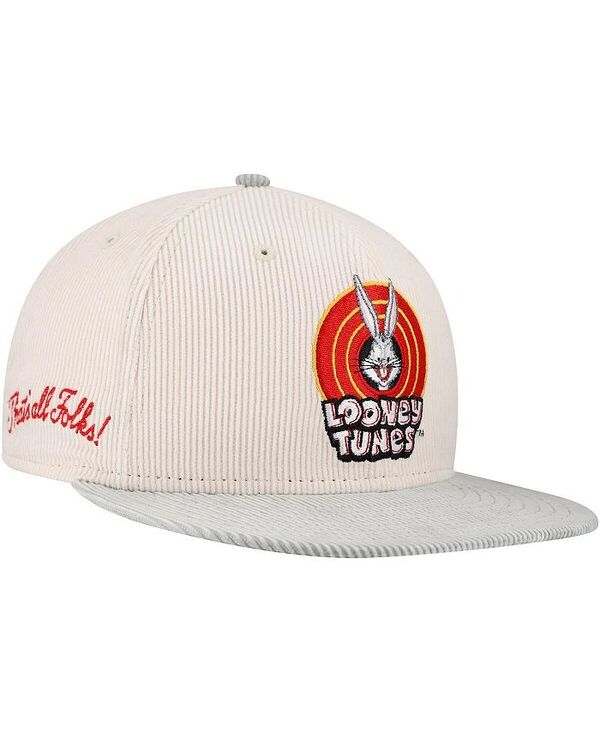 ニューエラ メンズ アクセサリー 帽子 コーデュロイ New Era Men's Cream Looney Tunes 9FIFTY Corduroy Snapback Hat Cream クリーム