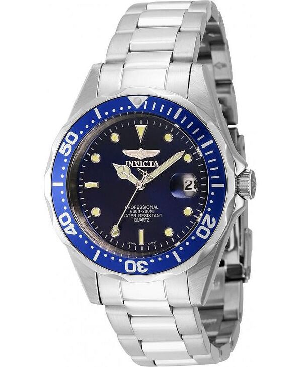 インビクタ メンズ アクセサリー 腕時計 Invicta Men's 9204 Pro Diver Quartz 3 Hand Blue Dial Watch Silver シルバー|ReVida 店