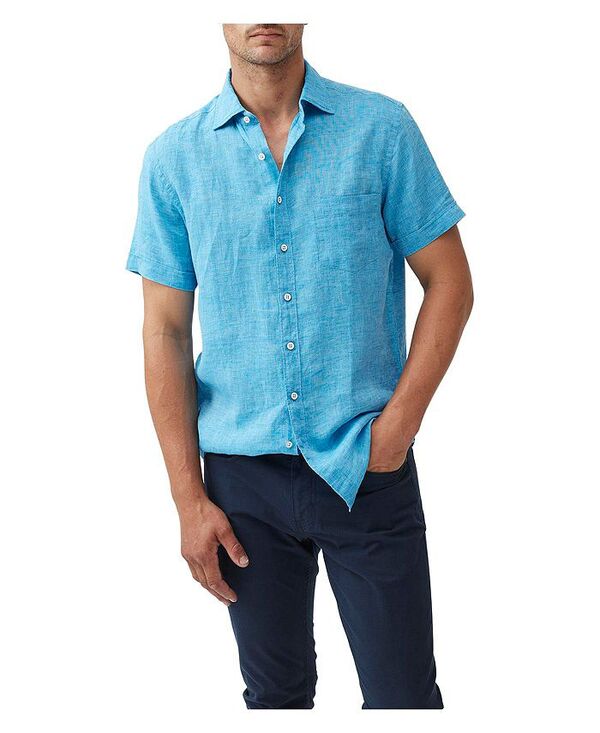 ロッドアンドグン メンズ トップス シャツ Rodd & Gunn Palm Beach Sports Fit Shirt Cobalt blue ブルー｜ReVida 店