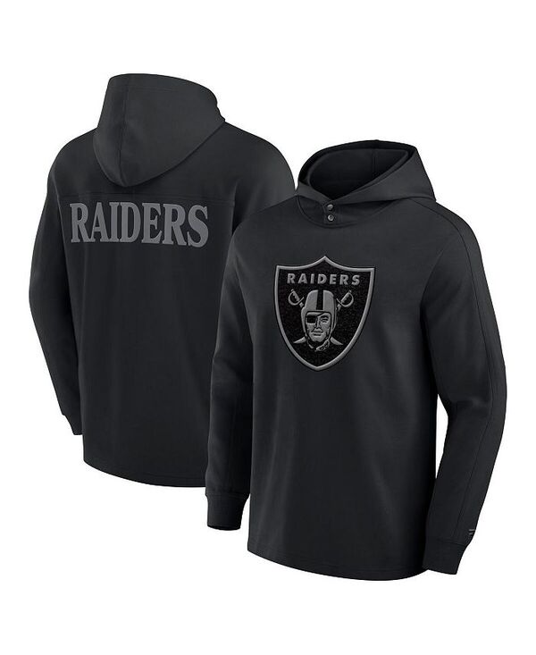 ファナティクス メンズ トップス Tシャツ パーカー Fanatics Men's Black Las Vegas Raiders Elements Blaze Tri-Blend Long Sleeve Hoodie T-Shirt Black ブラック