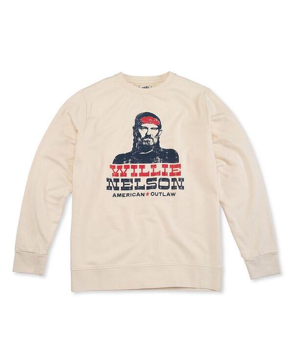 アメリカンニードル メンズ アウター パーカー・スウェット スウェット シャツ フリース American Needle Men's Cream Willie Nelson Sunday Fleece Pullover Sweatshirt Cream クリーム