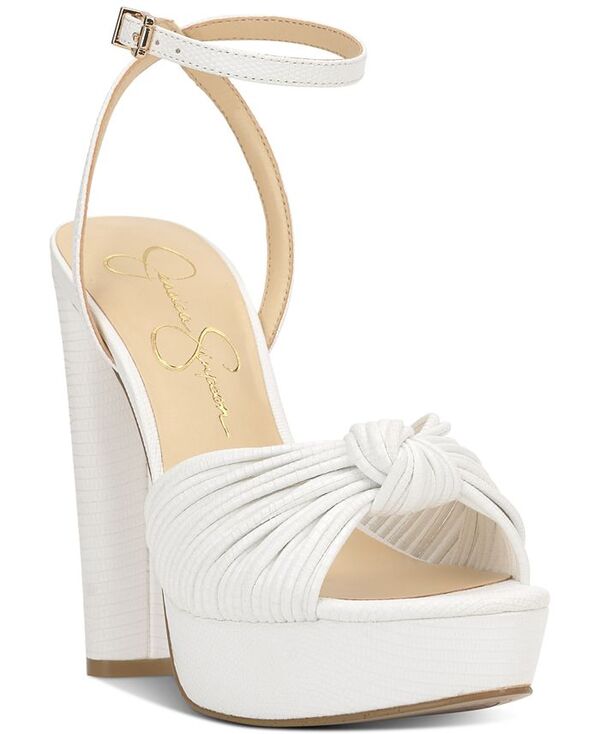 ジェシカシンプソン レディース シューズ サンダル プラットフォーム Jessica Simpson Women's Immie Platform Dress Sandals Bright White Lizard ホワイト