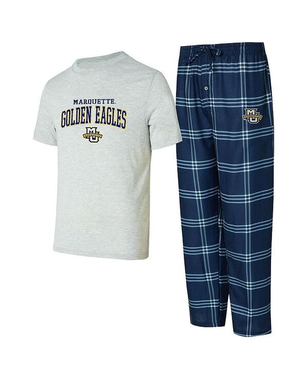コンセプツ スポーツ メンズ トップス Tシャツ パンツ シャツ Concepts Sport Men's Blue/Gray Marquette Golden Eagles T-Shirt Pants Sleep Set Blue Gray グレー