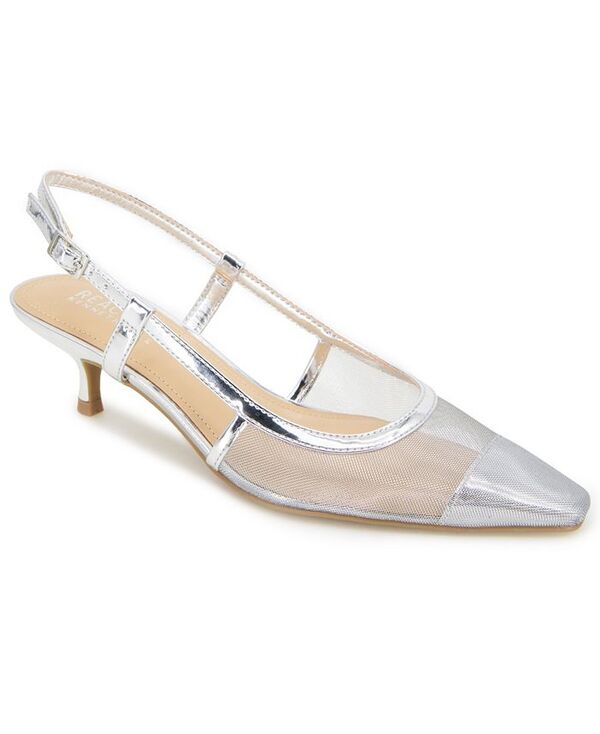 ケネスコール レディース シューズ サンダル メッシュ Kenneth Cole Reaction Women's Maggie Mesh Slingback Sandals Silver Mesh シルバー｜ReVida 店