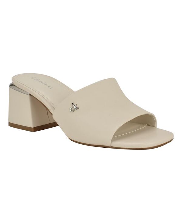 カルバンクライン レディース シューズ サンダル ヒール Calvin Klein Women's Rowena Block Heel Dress Sandals Ivory アイボリー｜ReVida 店
