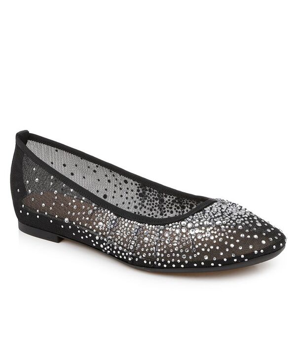 ジュウェルダグレイミシュカ レディース シューズ パンプス Jewel Badgley Mischka Women's Nuala Round Toe Dress Flats Black Mesh ブラック|ReVida 店
