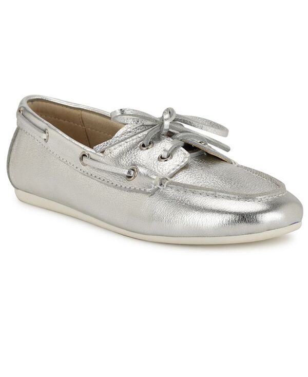 ナインウェスト レディース シューズ パンプス ローファー Nine West Women's Yacht Slip-On Casual Flat Loafers Silver Leather シルバー