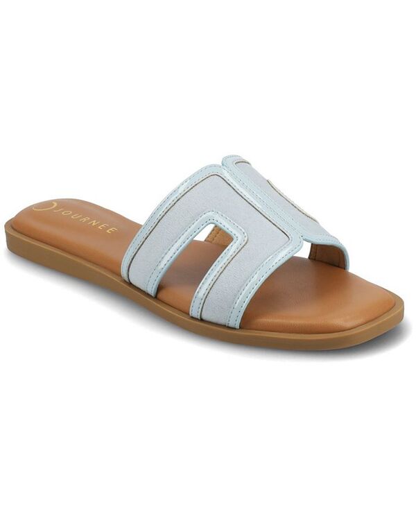 ジュルネ コレクション レディース シューズ サンダル Journee Collection Women's Primah H Band Slip On Flat Sandals Light Blue ブルー