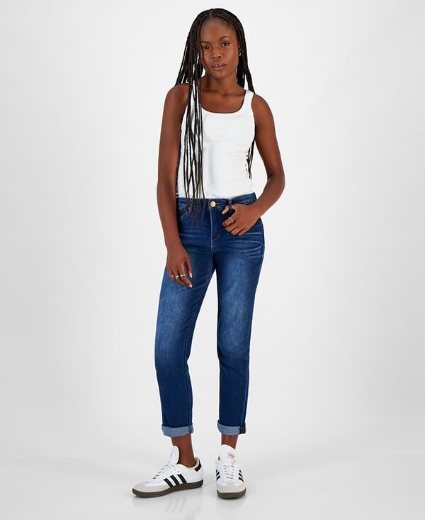 デモクラシー レディース ボトムス デニムパンツ ジーンズ Democracy Women's Absolution Mid-Rise Girlfriend Jeans Bl Blue ブルー