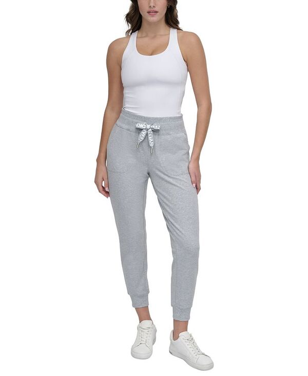 ダナ キャラン ニューヨーク レディース ボトムス カジュアルパンツ ジョガーパンツ ロゴ DKNY Sport Women's Logo-Drawstring High-Rise Joggers Pearl Hgr パール｜ReVida 店