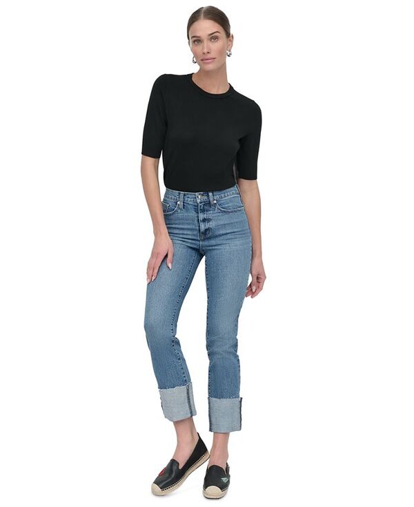 ダナキャランニューヨーク レディース ボトムス ジーンズズボン下 DKNY Jeans Women\u0027s High-Rise Classic Straight-Leg Jeans Westside (Med Wash) パンツ-ボトムス-レディースファッション