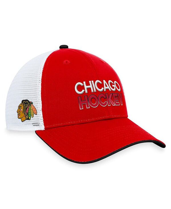 ファナティクス メンズ アクセサリー 帽子 Fanatics Men's Red Chicago Blackhawks Authentic Pro Rink Trucker Adjustable Hat Red レッド